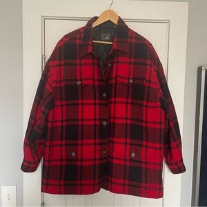 90's Liz Wear Wool Blend Buffalo Plaid Oversized Shacket
